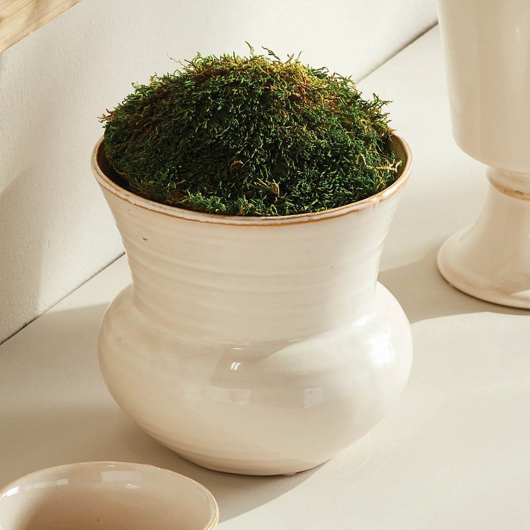 Cream Reactive Glaze Stoneware Planter Pot