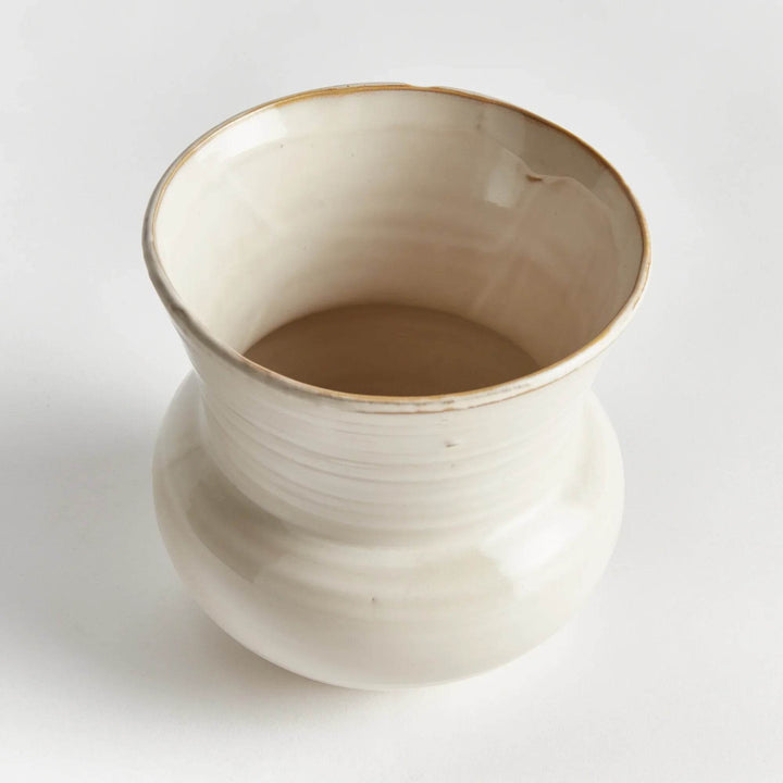 Cream Reactive Glaze Stoneware Planter Pot