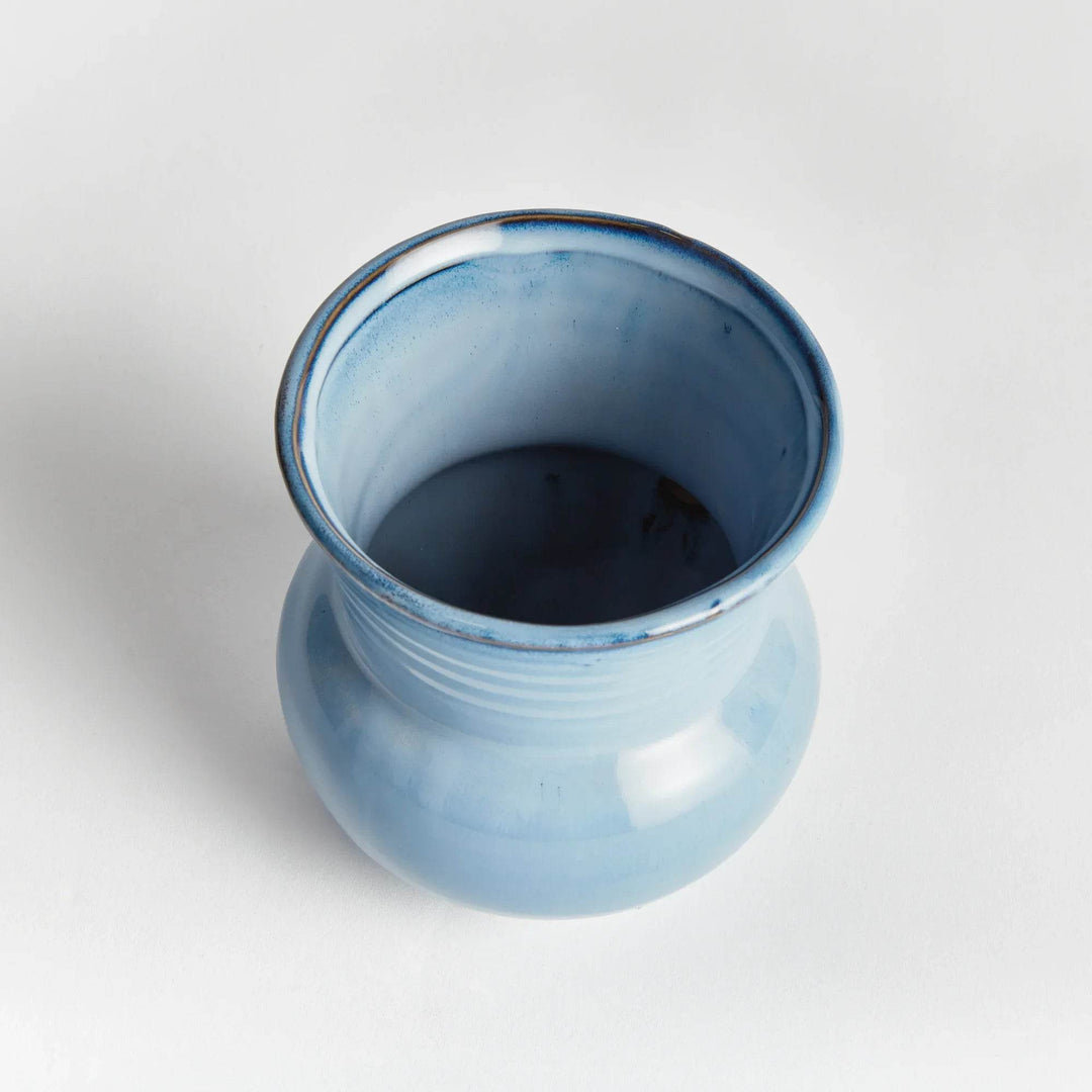 Small Blue Nautical Reactive Glaze Stoneware Planter Pot