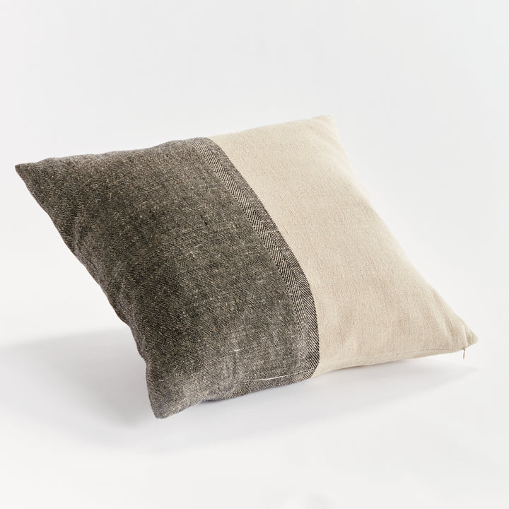 Black and Yellow Flax European Linen Pillow 24x24 with Insert
