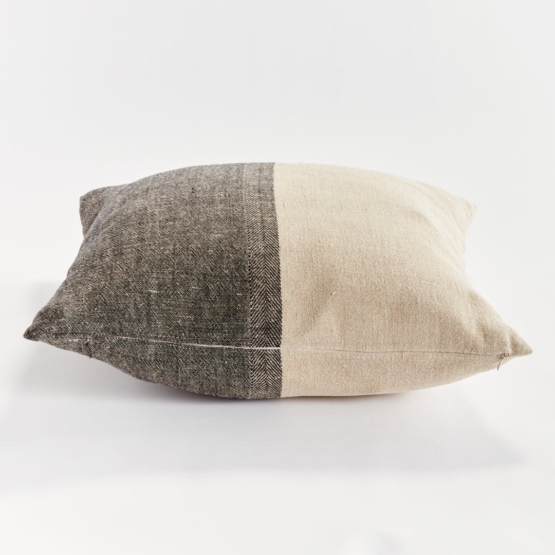 Black and Yellow Flax European Linen Pillow 24x24 with Insert