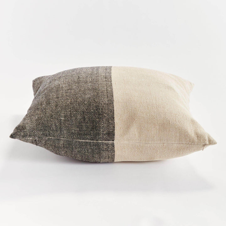 Black and Yellow Flax European Linen Pillow 24x24 with Insert