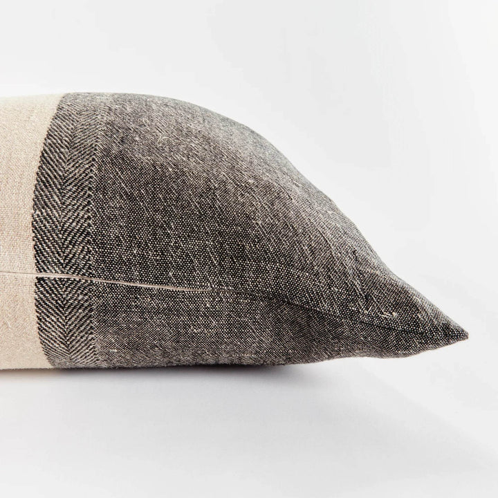 Black and Yellow Flax European Linen Pillow 24x24 with Insert