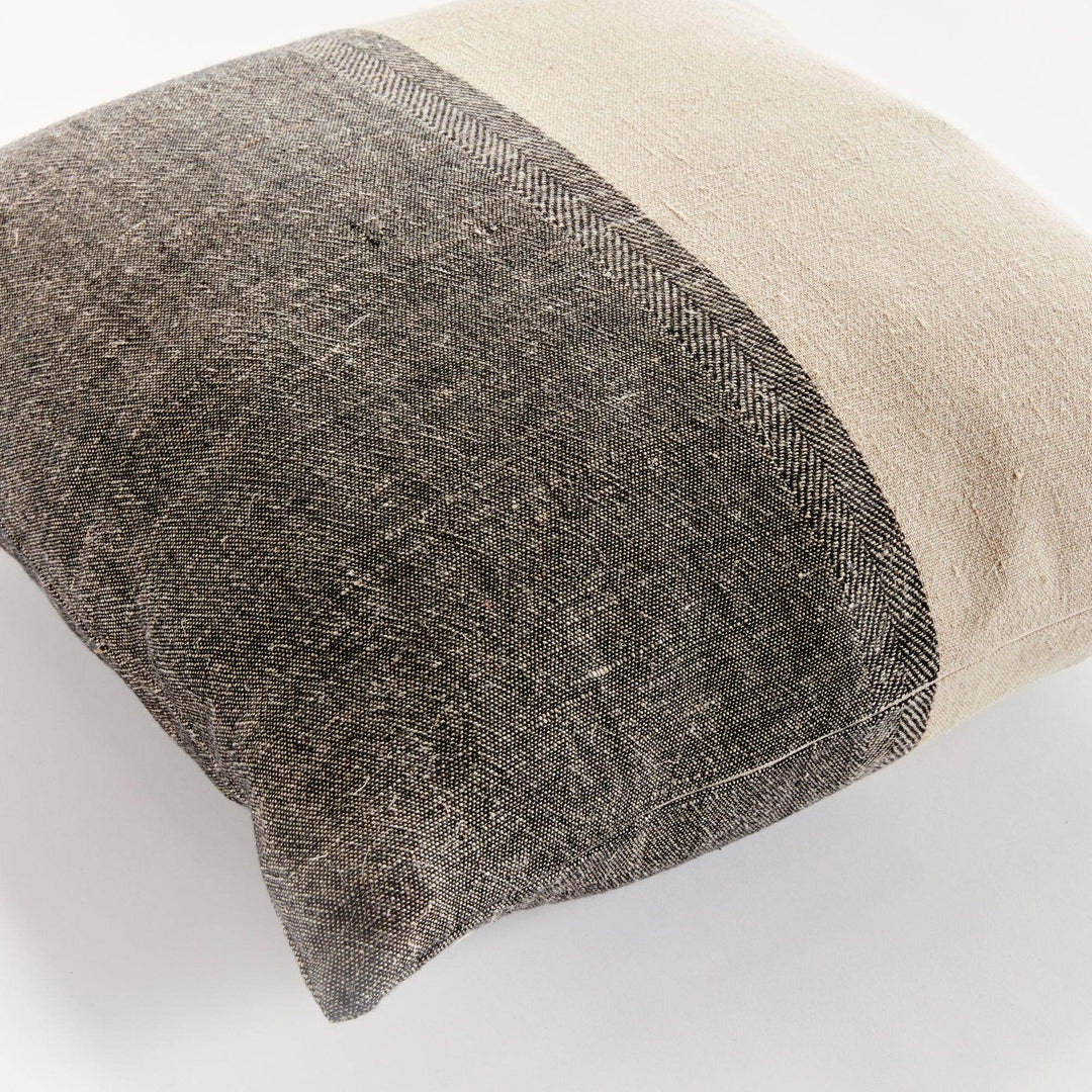 Black and Yellow Flax European Linen Pillow 24x24 with Insert