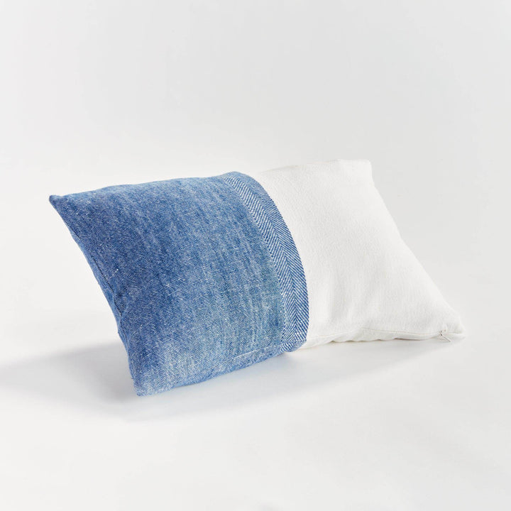Coastal Navy Flax Lumbar Pillow for Relaxed Interiors