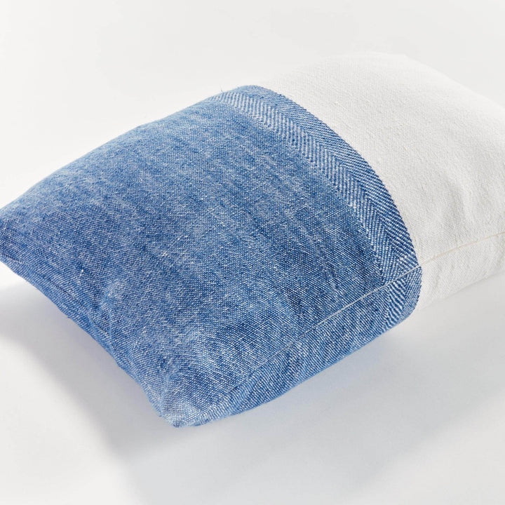 Coastal Navy Flax Lumbar Pillow for Relaxed Interiors