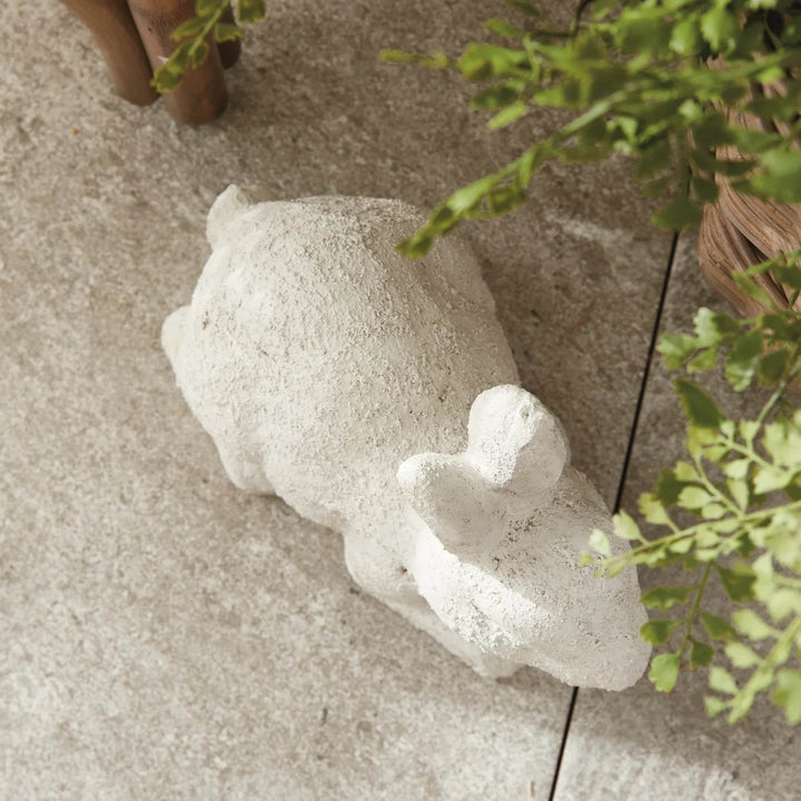 Large Weathered Garden Rabbit - Limestone Finish Terracotta - Delamere Design