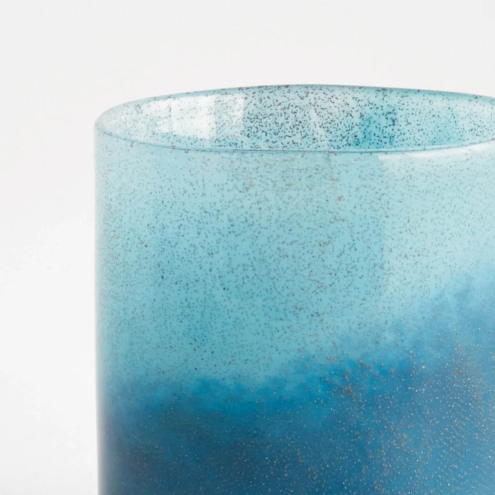 Modern Blue Glass Hurricane Candle Holder - Barclay Butera