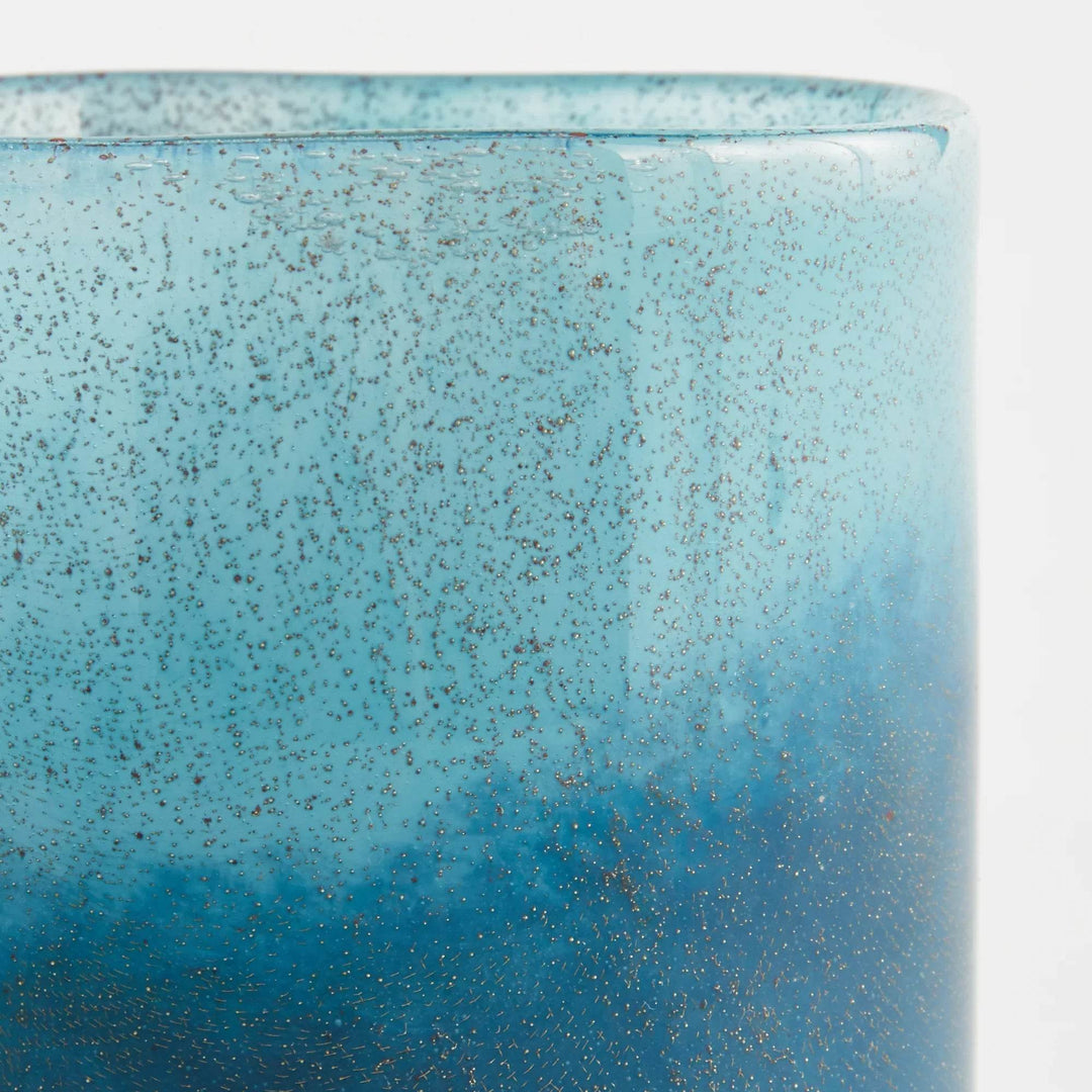 Modern Blue Glass Hurricane Candle Holder - Barclay Butera