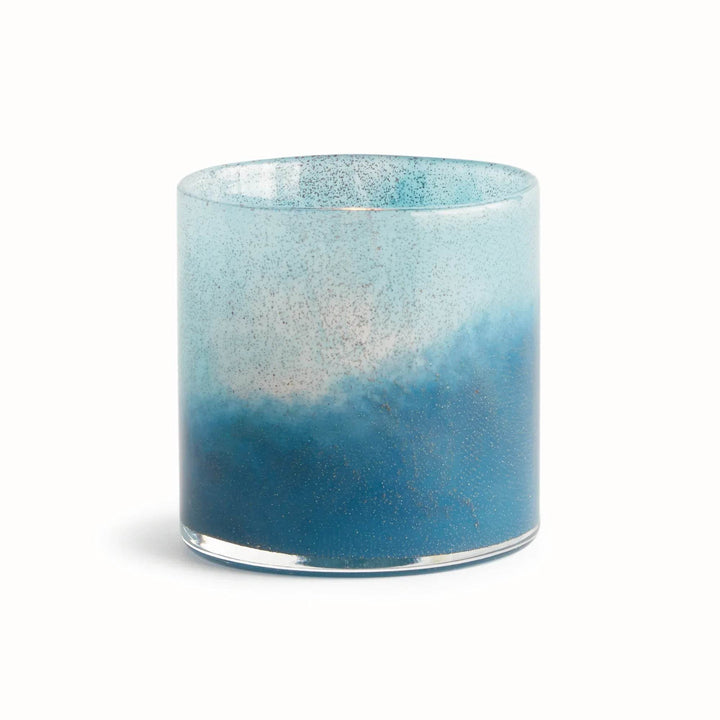 Modern Blue Glass Hurricane Candle Holder - Barclay Butera