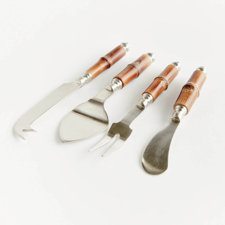 Bamboo Handle Cheese Knives Set of 4 - Elegant & Functional