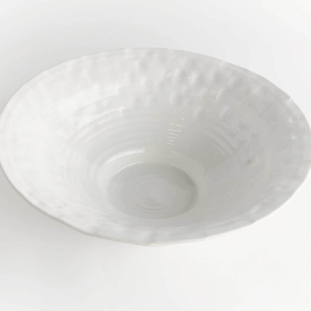 Large Handmade Tuscan Decorative Bowl - White Ceramic