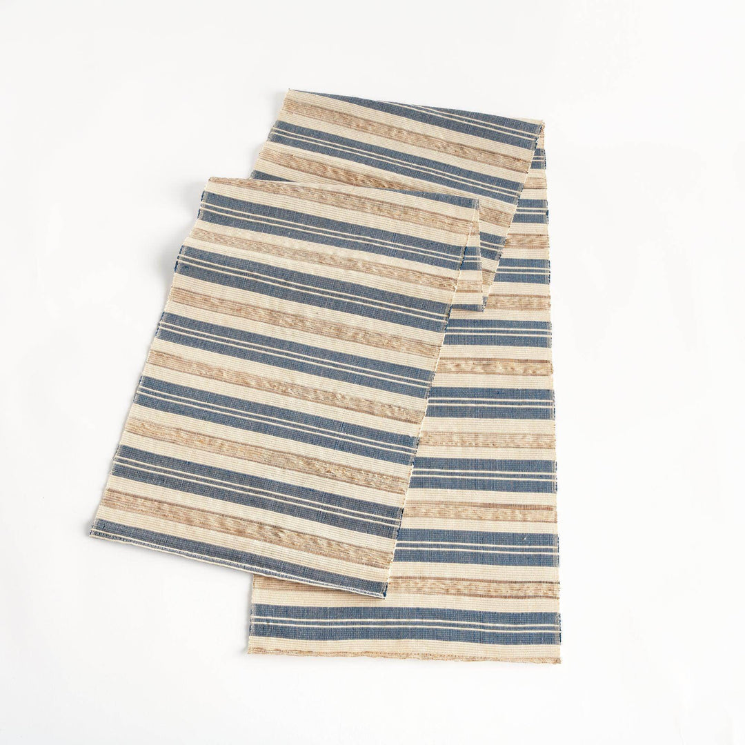Handwoven Striped Table Runner for Rustic & Coastal Décor