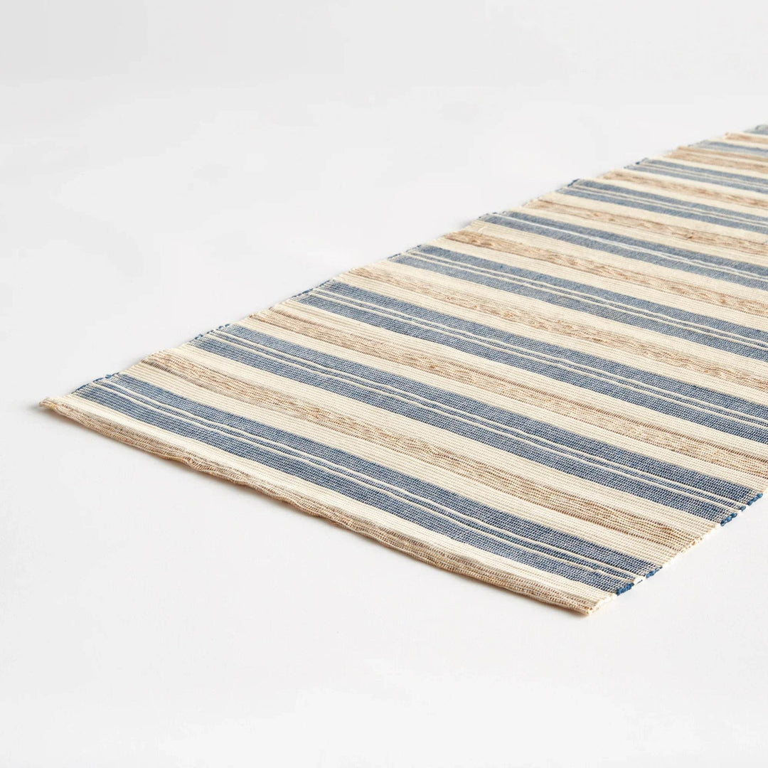 Handwoven Striped Table Runner for Rustic & Coastal Décor