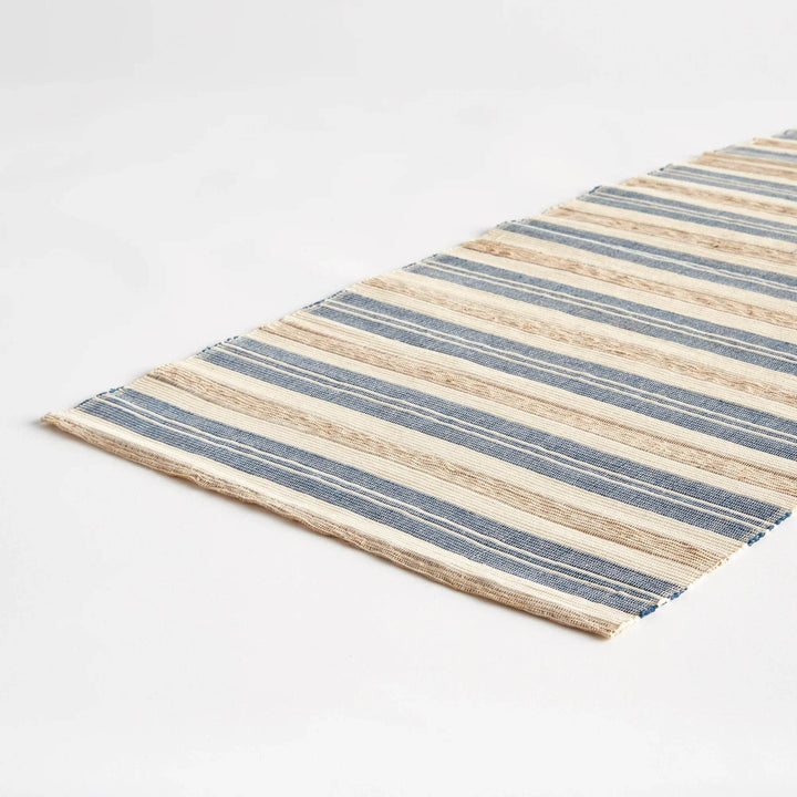 Handwoven Striped Table Runner for Rustic & Coastal Décor
