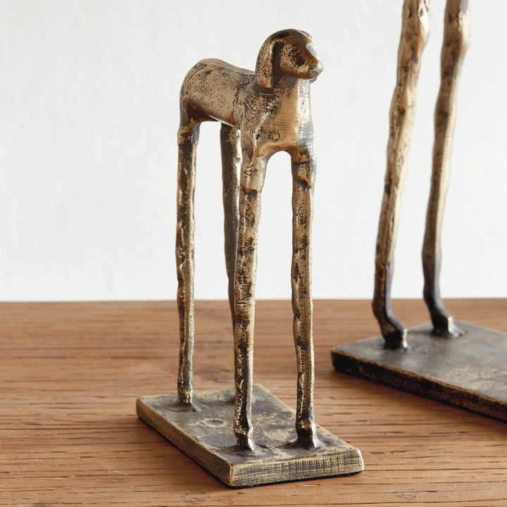 Elegant Golden Hound Sculptures for Home Decor