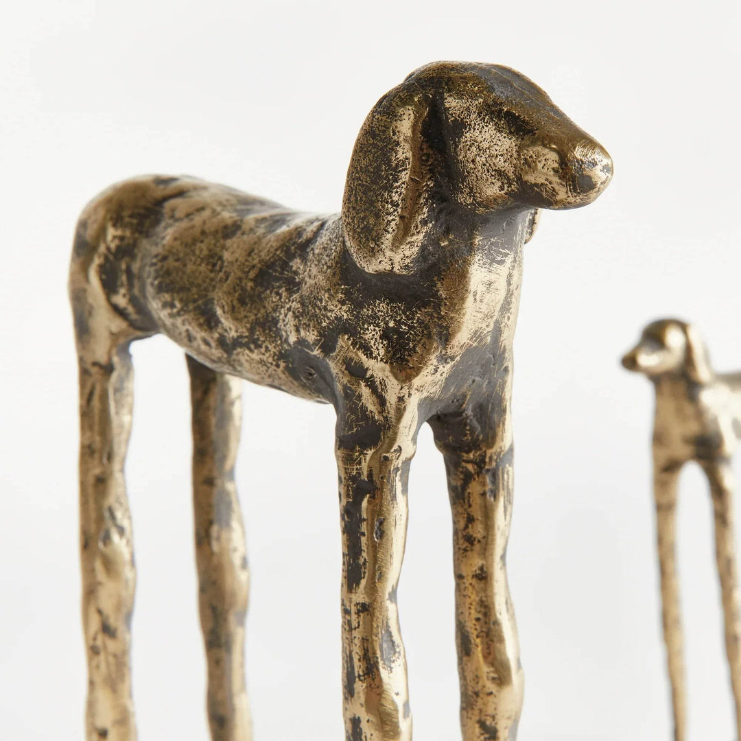 Elegant Golden Hound Sculptures for Home Decor