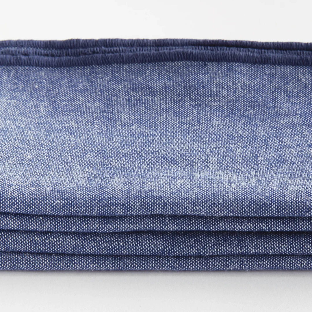 Classic Navy Blue Cotton Dinner Napkins - Set Of 4 - Delamere Design