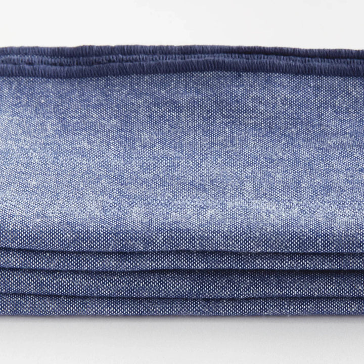 Classic Navy Blue Cotton Dinner Napkins - Set Of 4 - Delamere Design