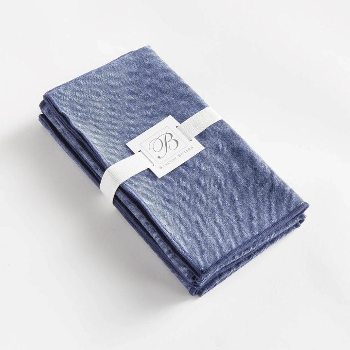 Classic Navy Blue Cotton Dinner Napkins - Set Of 4 - Delamere Design