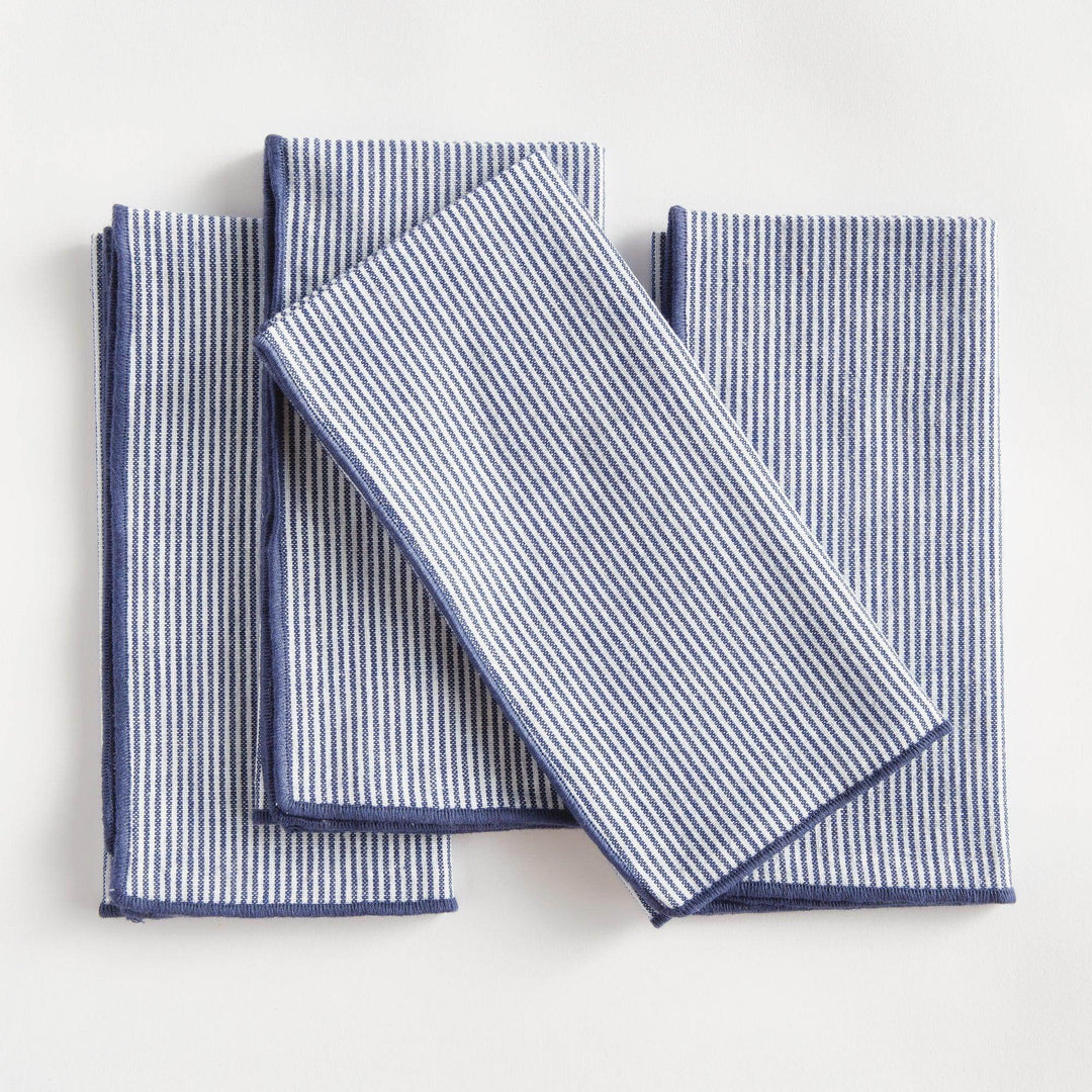 Coastal-Inspired Light Blue Cotton Dinner Napkins - Set of 4