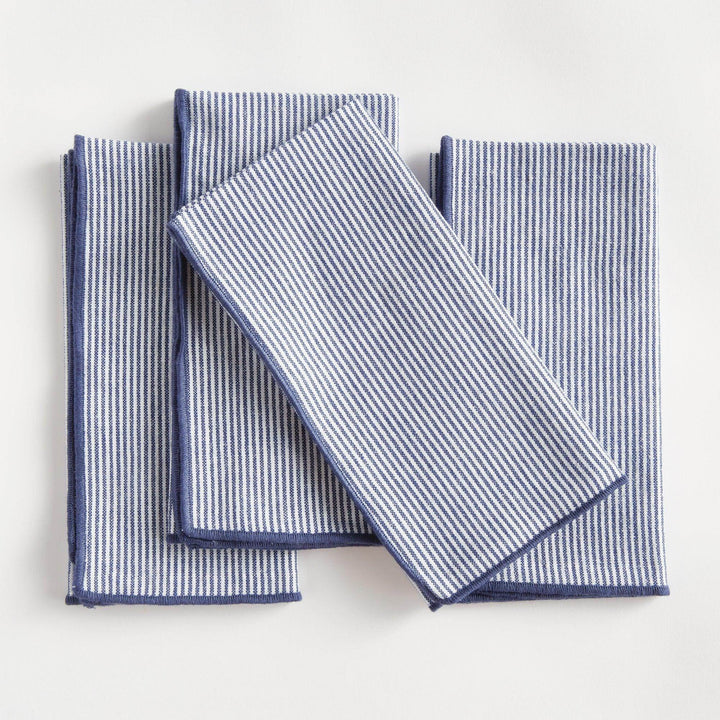 Coastal-Inspired Light Blue Cotton Dinner Napkins - Set of 4