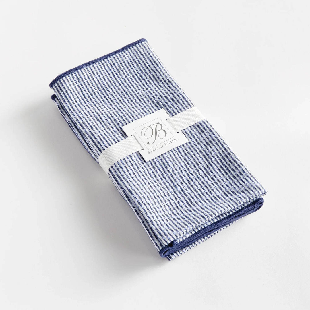 Coastal-Inspired Light Blue Cotton Dinner Napkins - Set of 4
