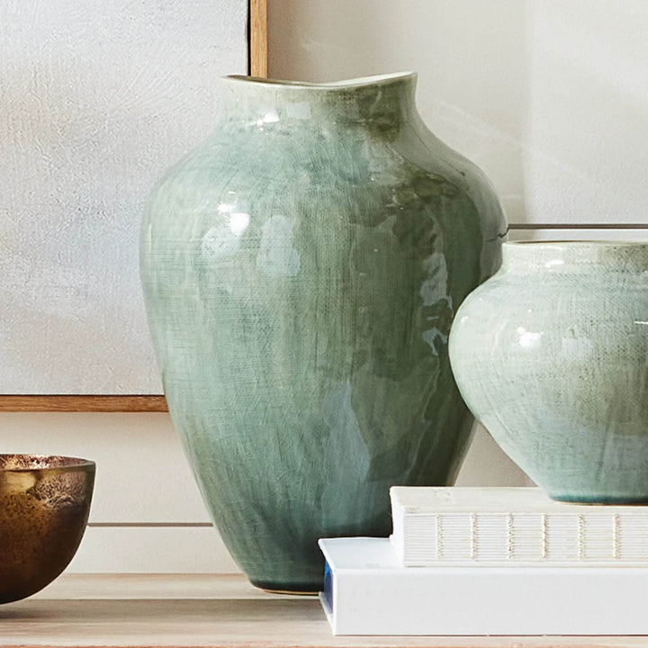 Modern Sage Green Ceramic Vase - Small Decorative Accent