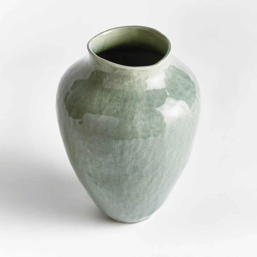 Modern Sage Green Ceramic Vase - Small Decorative Accent