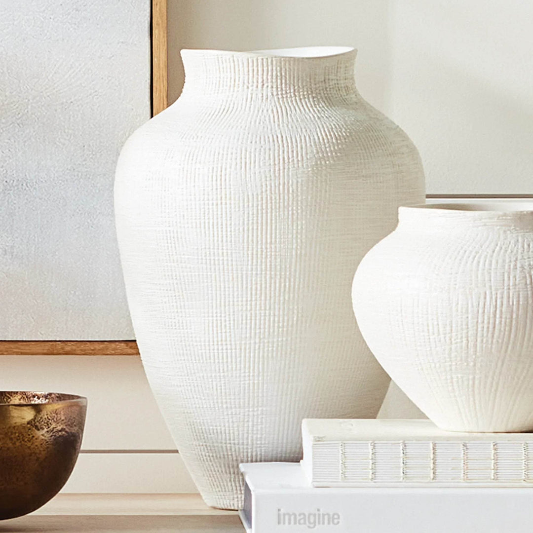 Modern Matte White Ceramic Vase - Small Decorative Accent