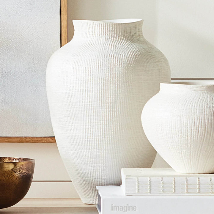 Modern Matte White Ceramic Vase - Small Decorative Accent