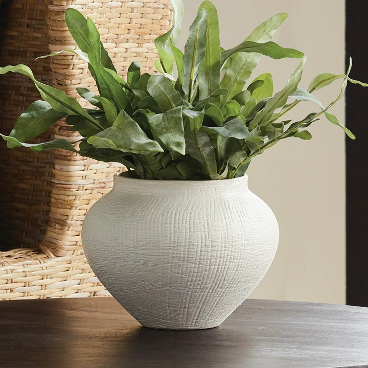 Modern Matte White Ceramic Pot - Stylish Minimalist Planter