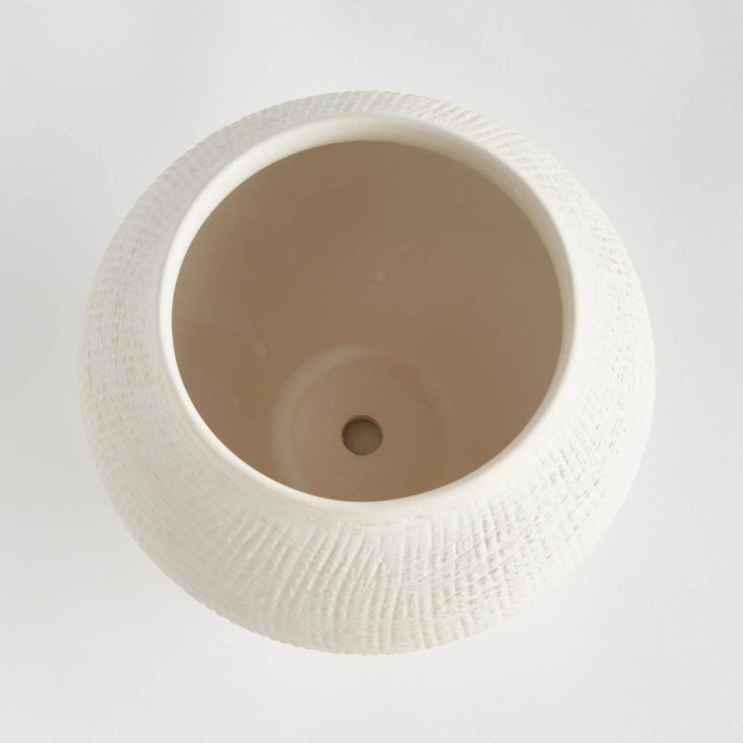 Modern Matte White Ceramic Pot - Stylish Minimalist Planter