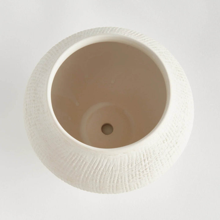 Modern Matte White Ceramic Pot - Stylish Minimalist Planter