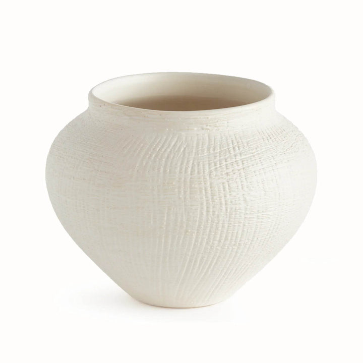 Modern Matte White Ceramic Pot - Stylish Minimalist Planter