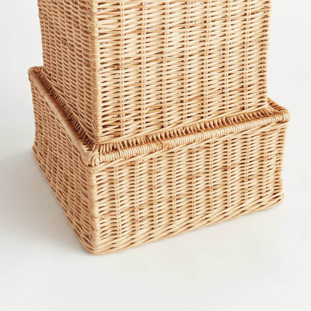 Natural Rattan Boho Pedestal - Tall Decorative Stand