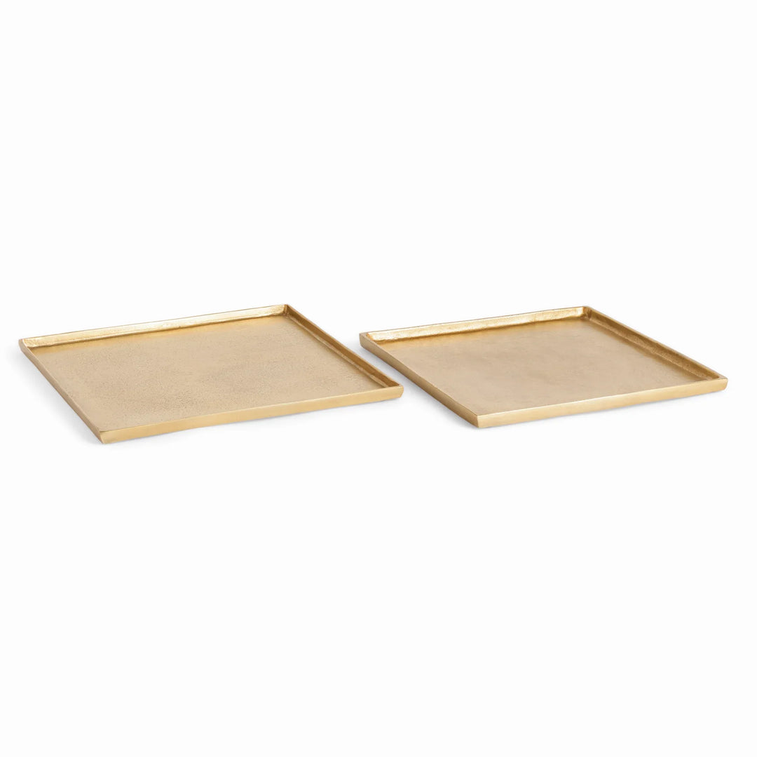 Brett Square Decorative Trays, Set Of 2 – Modern Organic