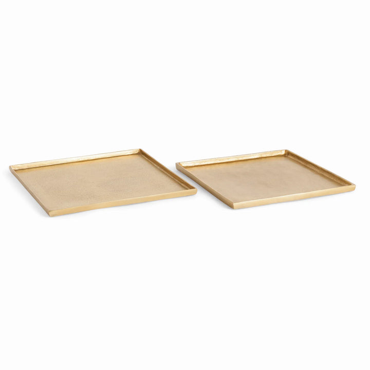 Brett Square Decorative Trays, Set Of 2 – Modern Organic