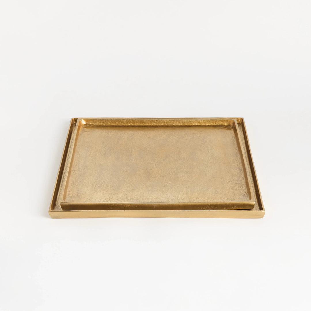 Brett Square Decorative Trays, Set Of 2 – Modern Organic