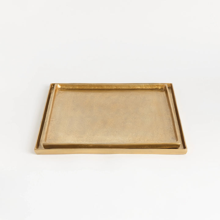 Brett Square Decorative Trays, Set Of 2 – Modern Organic