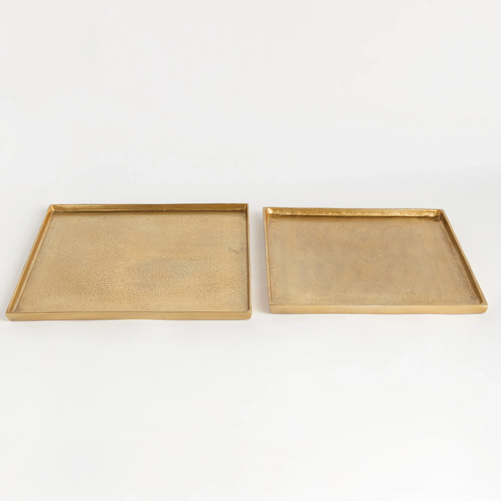 Brett Square Decorative Trays, Set Of 2 – Modern Organic