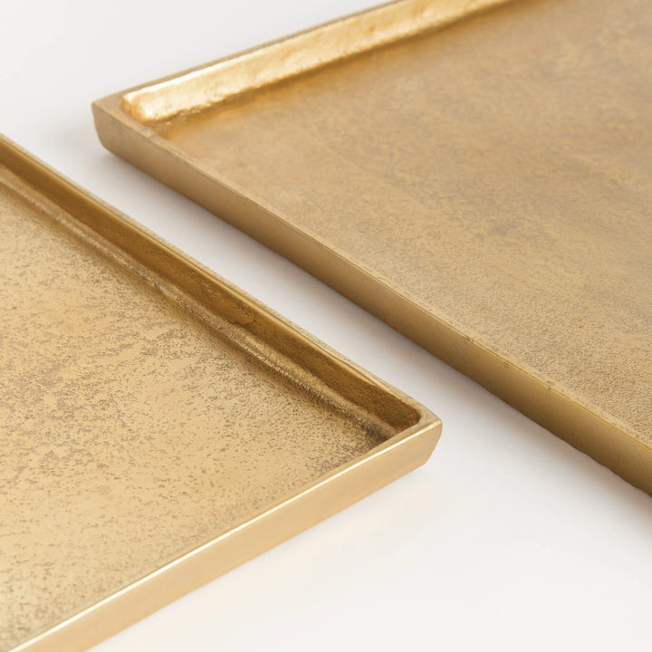 Brett Square Decorative Trays, Set Of 2 – Modern Organic