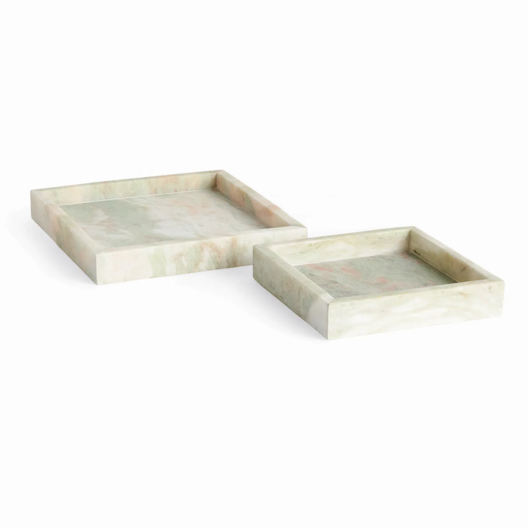 Johanna Square Marble Trays Small, Set Of 2 – Modern Organic