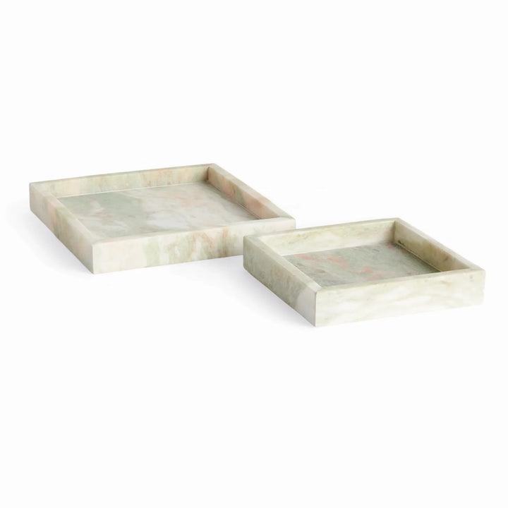 Johanna Square Marble Trays Small, Set Of 2 – Modern Organic