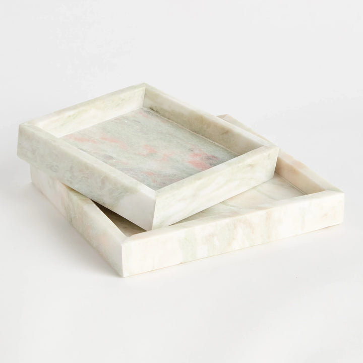 Johanna Square Marble Trays Small, Set Of 2 – Modern Organic