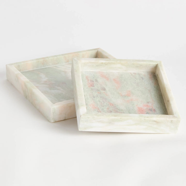 Johanna Square Marble Trays Small, Set Of 2 – Modern Organic
