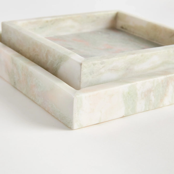 Johanna Square Marble Trays Small, Set Of 2 – Modern Organic