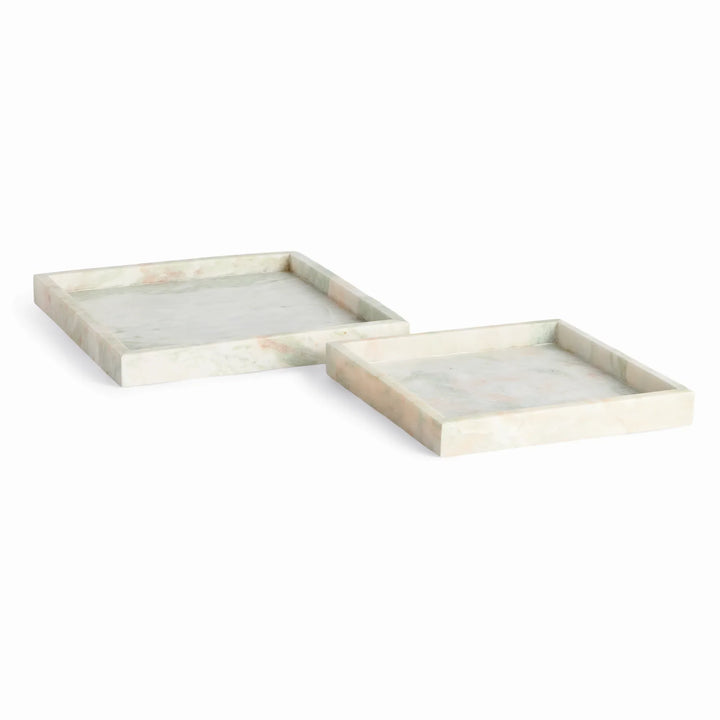 Johanna Square Marble Trays Large, Set Of 2 – Modern Organic