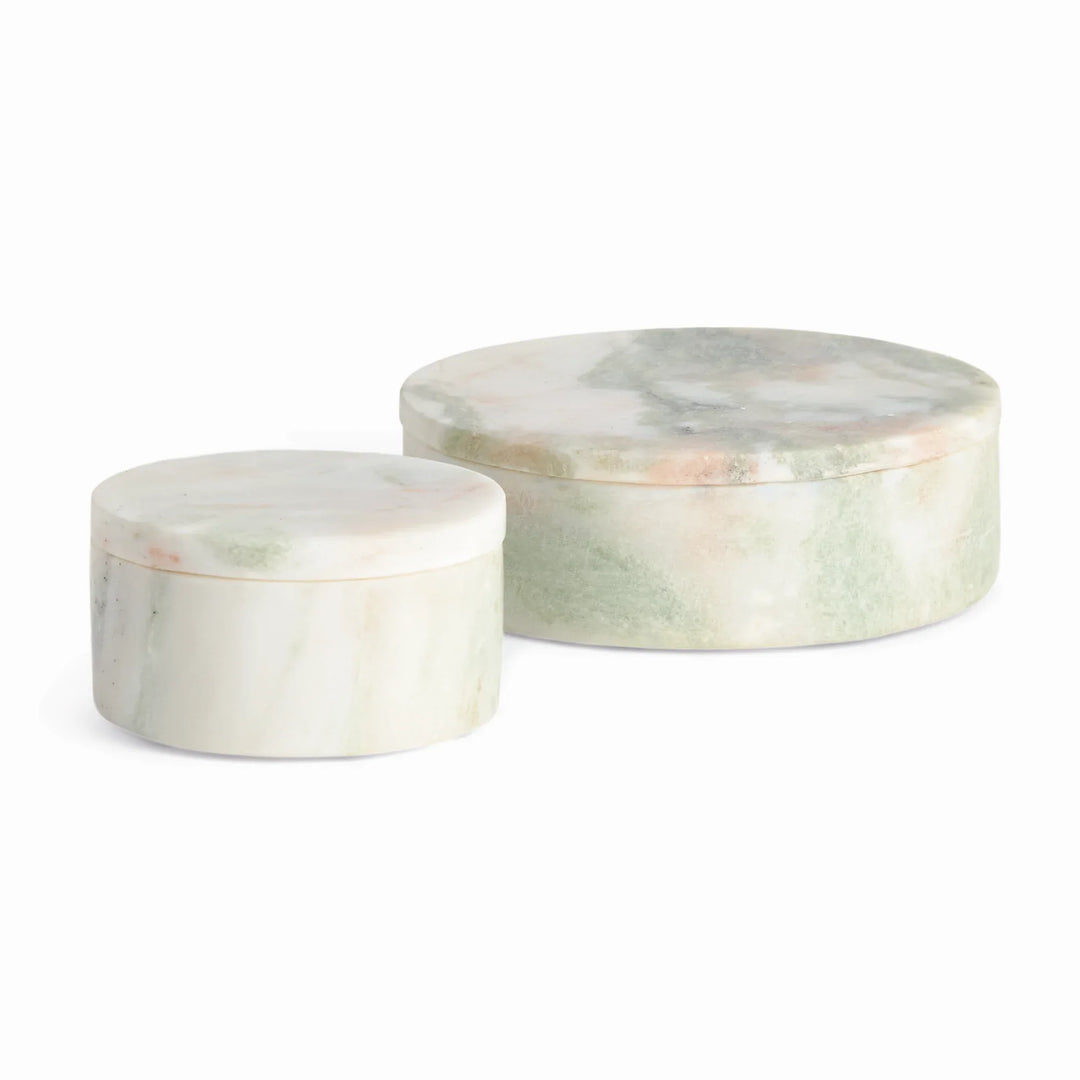 Johanna Marble Round Lidded Boxes, Set Of 2 – Modern Organic