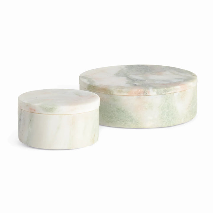 Johanna Marble Round Lidded Boxes, Set Of 2 – Modern Organic